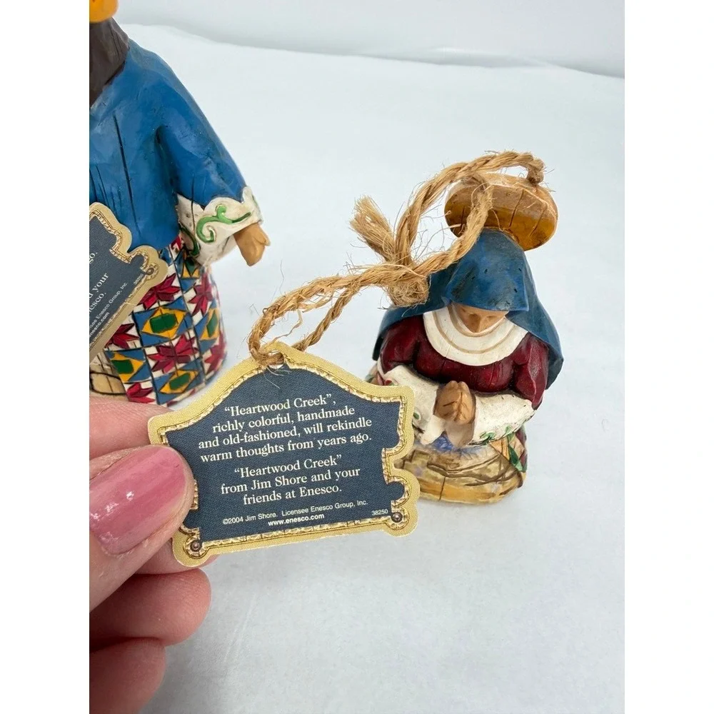 Jim Shore Heartwood Creek Nativity Ornament Set 3 Piece 'Joy to The World' XMAS